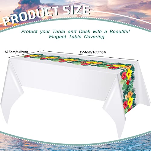 Irenare Hawaiian Luau Tablecloths - 3 Pack, 54x108 in, Tropical Design