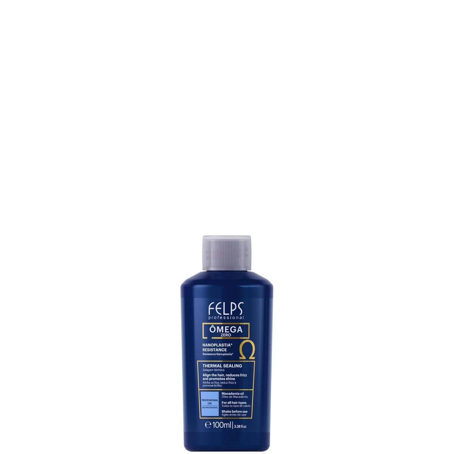 Felps Professional Omega Zero Resistance Nanoplastia Treatment, Zero Formaldehyde Hair Straightening, with Macadamia Oil, 3.38 fl.oz Mini