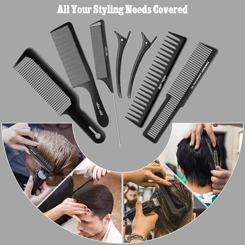 SALONSILK 13-Piece Professional Barber Comb and Neck Duster Set