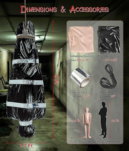 5ft Hanging Corpse Halloween Decoration | Scary Outdoor Prop