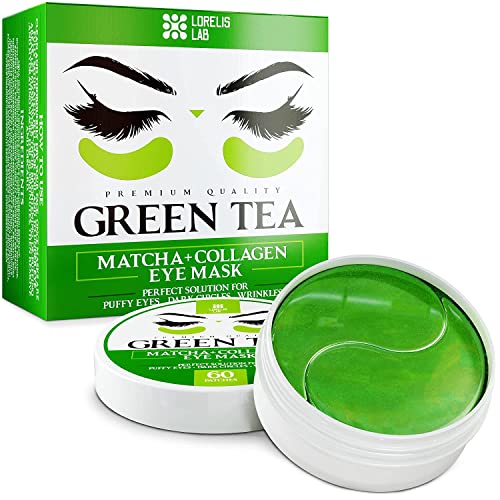 Lorelis Lab Green Tea Eye Patches - 60 Count for Puffy Eyes & Dark Circles