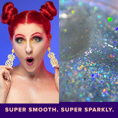 UNICORN SNOT Holographic Face Glitter & Body Glitter Gel | Hair Glitter, Vegan & Cruelty Free, 1.7 oz Silver Glitter (Disco)