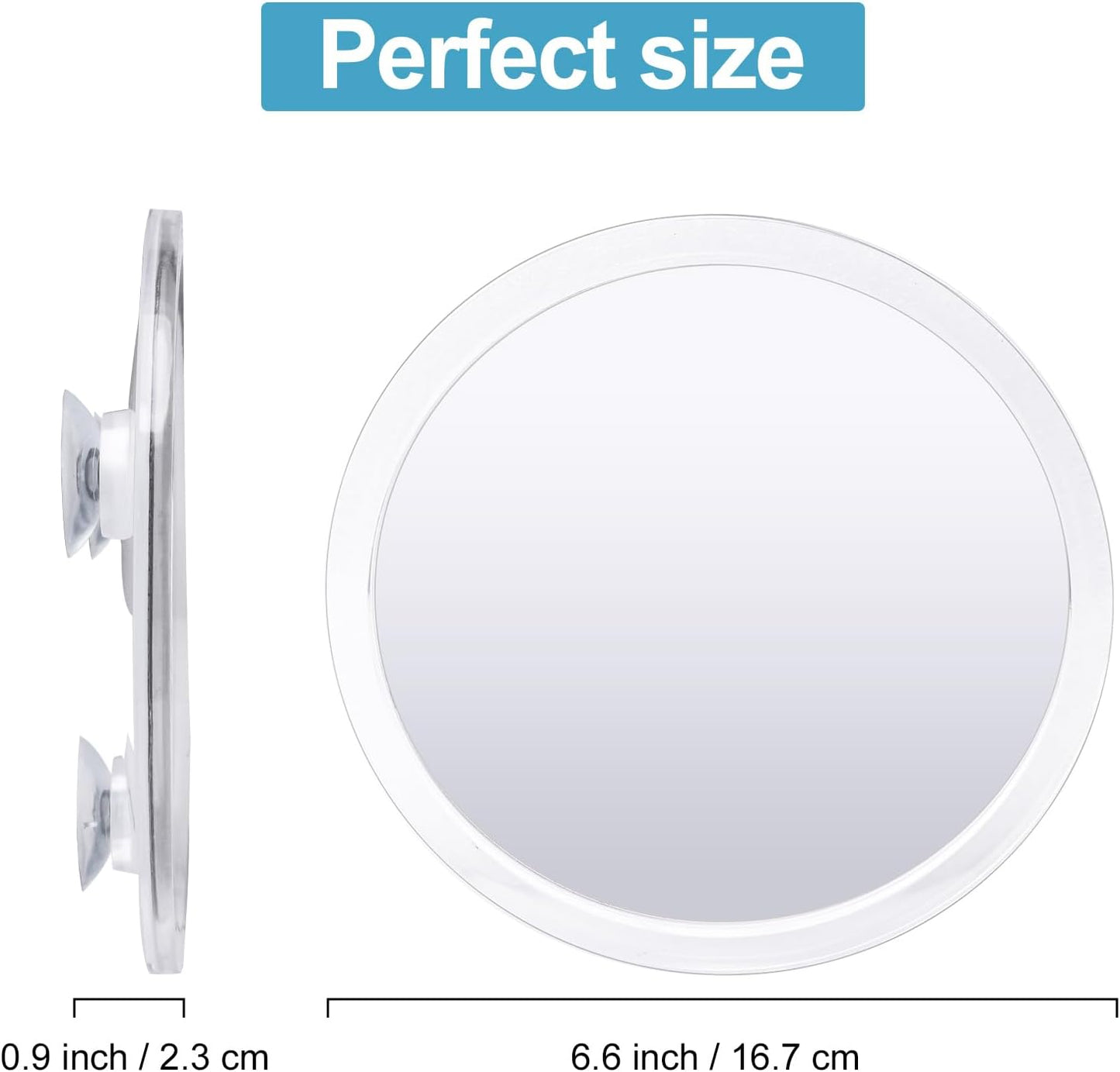 Fogless Shower Mirror - Shatterproof Anti-Fog Design with 3 Suction Cups | Ideal for Shaving & Makeup