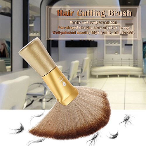Anself Soft Neck Duster Brush - Gold Fan-Shaped Barber Hair Sweep