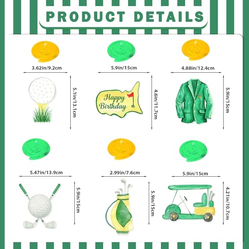 Golf Birthday Decorations Set - Happy Birthday Banner & Hanging Swirls