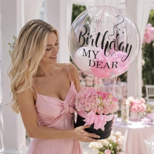 24 Inch Clear Bobo Balloons - 20 Pack for Party Decorations