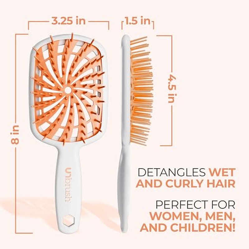 FHI Heat UNbrush Plus ? Curly Hair Brush for Gentle & Effective Detangling on Wet or Dry Fragile Hair Types ? Detangler Brush w/ 84 UltraFlex Bristles, Ultra-light, Vented, Anti Static Hairbrush