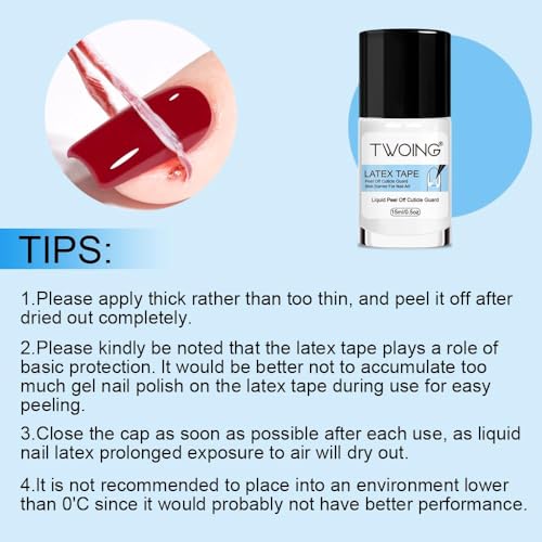 YTRUNS White Liquid Latex for Nails, Peelable Cuticle Skin Shield, 15ml
