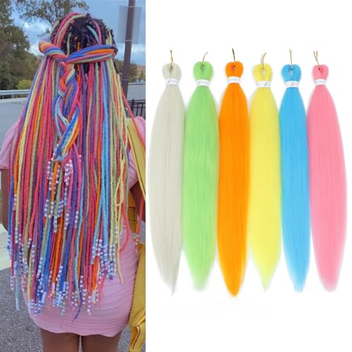 Betufllo 26-Inch Pre-Stretched Braiding Hair - 6 Pack Synthetic Extensions