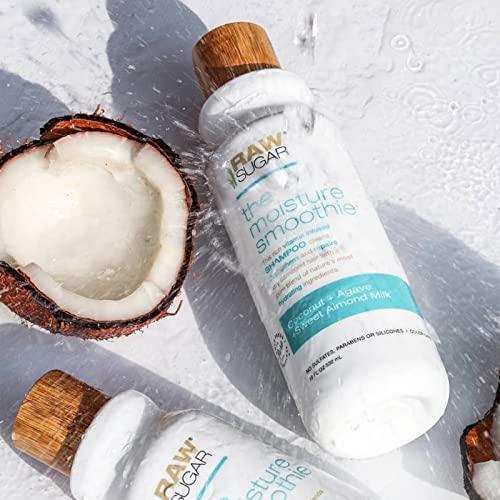 RAW SUGAR Moisture Smoothie Coconut & Almond Milk Shampoo 18oz - Hydrating Hair Care