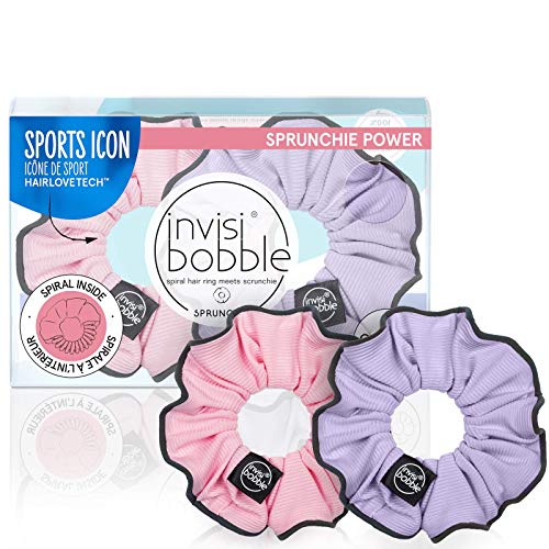 Invisibobble Spiral Hair Ties with Night Reflective Trim – Strong Elastic Hair Rings for Thick Hair