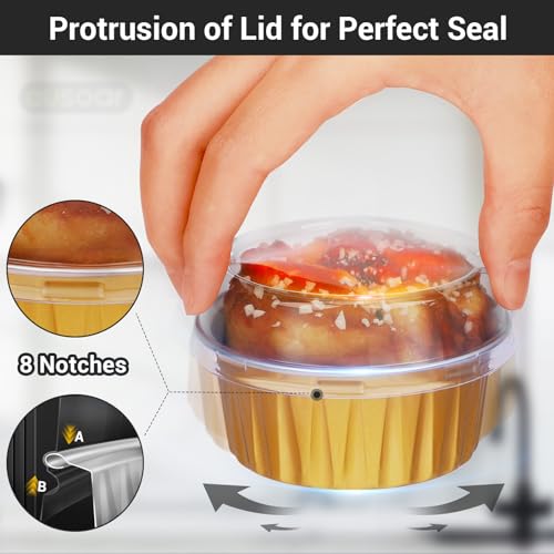 EUSOAR Mini Cheesecake Containers - 30pcs Disposable Foil Cups