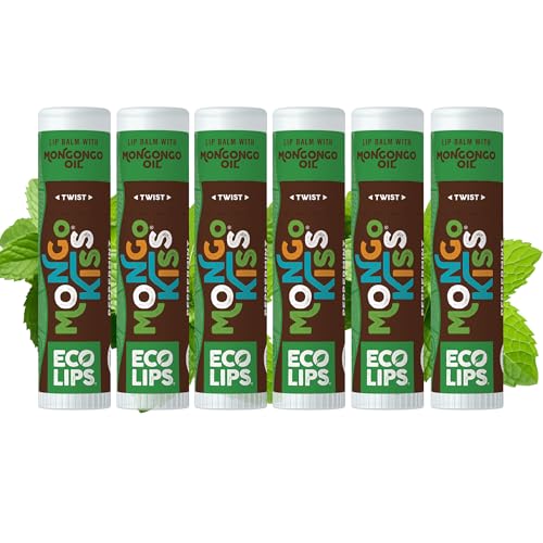 Eco Lips Mongo Kiss Peppermint Lip Balm 6-Pack | USDA Organic Moisturizer