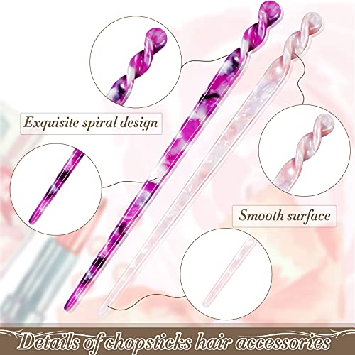 12-Piece Acetate Hair Stick Set - Tortoise Shell Hairpins for Updos
