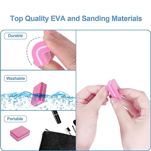 180/240 Grit Mini Nail Buffers - 50 Pack for Acrylic & Natural Nails