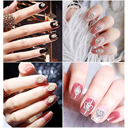 PARAOR 48PCS Small Pack of Luxury 3D Nail Art Rhinestones Crystal AB Jewelry Gems