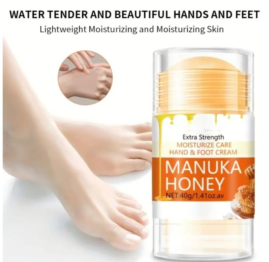 Manuka Honey Foot Cream Stick - Extra Strength Hydrating Formula for Dry, Cracked Skin | 1.41 oz