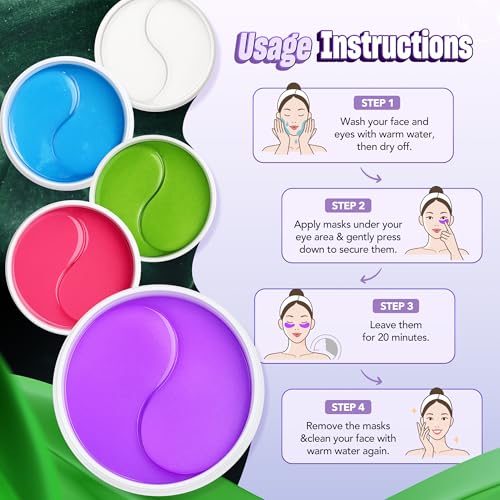 NAZANO Purple Under Eye Patches - 60 Pack Hydrating Eye Masks for Men & Women
