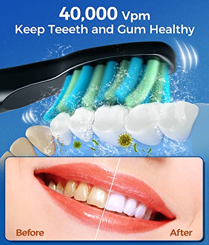 TEETHEORY Sonic Electric Toothbrush for Adults with 8 Brush Heads, 5 Modes