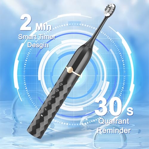 Seapeoa Sonic Electric Toothbrush Set with 10 Brush Heads & Travel Case