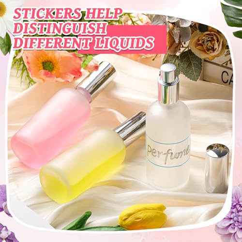 10 Pack Frosted Glass Spray Bottles 3.4oz with Silver Lids for Perfume & Oils