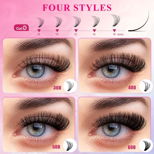 CCODDY Waltz Lash Clusters Kit - 400PCS Wispy DIY Eyelash Extensions Set