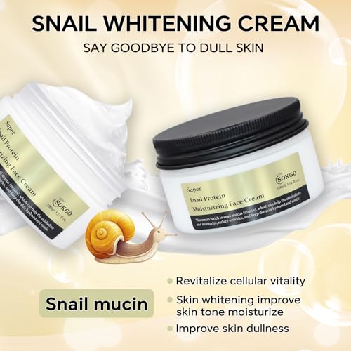 Sokgo Snail Mucin Cream - Hydrating Moisturizer for All Skin Types, 1 Pack