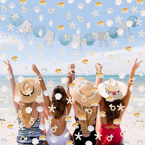 210 PCS Wedding Bells & Seashells Confetti for Beach Parties