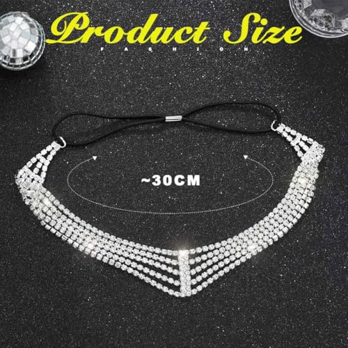 JEAIRTS Rhinestone Head Chain Crystal Forehead Bridal Prom Hair