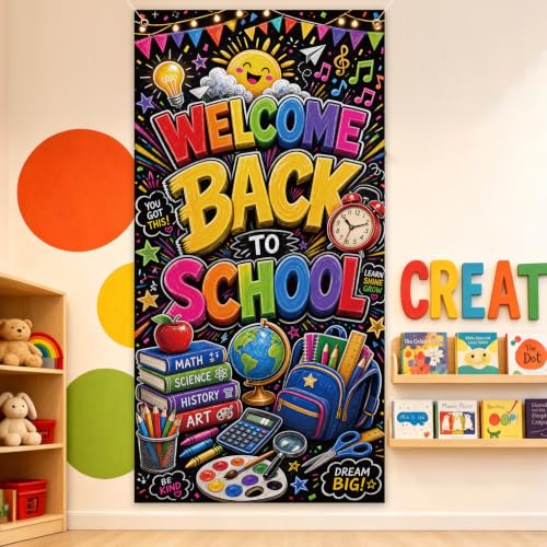 Back to School Classroom Door Cover - 71" x 35" Welcome Banner