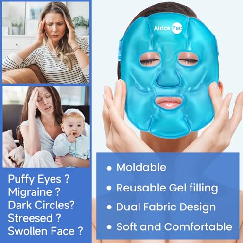 Cooling Gel Face Mask & Eye Mask for Migraine Relief