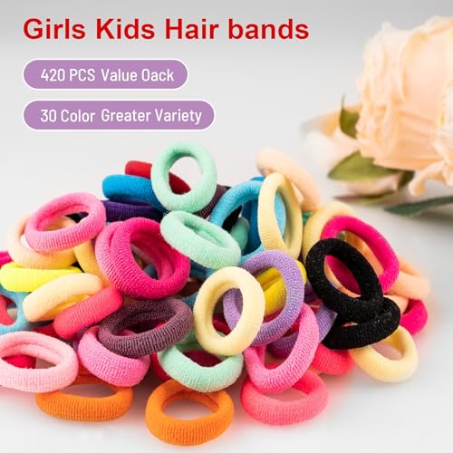 420 Pcs Baby Hair Ties - Soft No Damage Elastic Bands for Kids