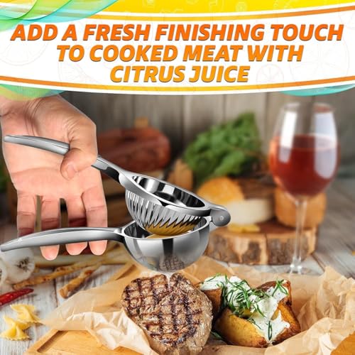 Stainless Steel Lemon Squeezer - 8.3 Inch Manual Citrus Juicer