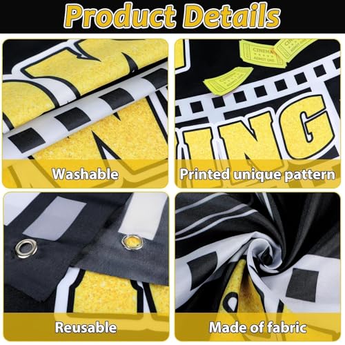Movie Night Porch Sign Set - 3 Pcs Party Decoration, Now Showing