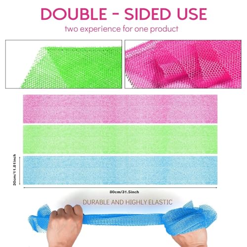 African Net Bath Sponge Set - Exfoliating Body Scrubber (3 Colors)