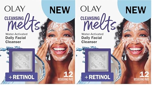 Olay Cleansing Melts with Retinol - Water-Activated Face Wash, 12ct