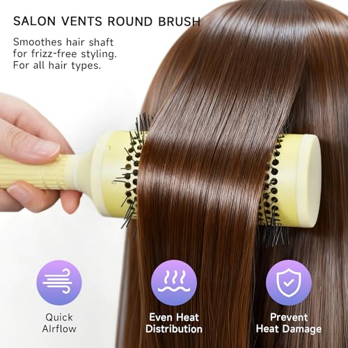 KISMETICS 2.1" Large Round Hair Brush - Ceramic Ion Vented Blowout Brush