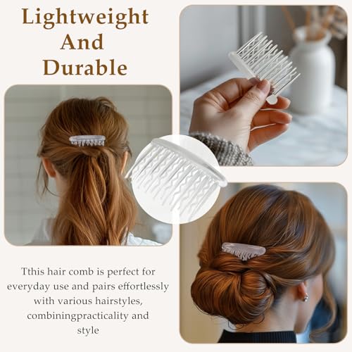 12 Pcs Transparent Plastic Hair Side Combs - Lightweight & Durable