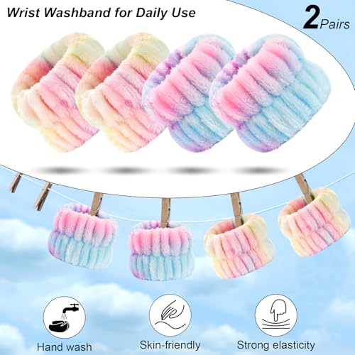 Wteehn Spa Headband & Wristband Set for Face Washing - 6pcs