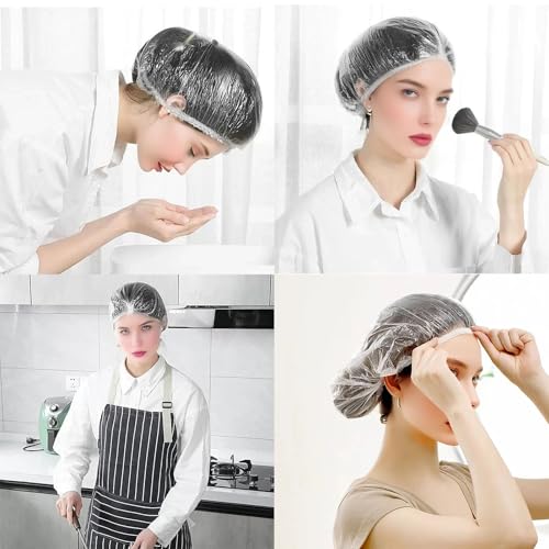 200 PCS Waterproof Disposable Shower Caps - Thickened Hair Protection