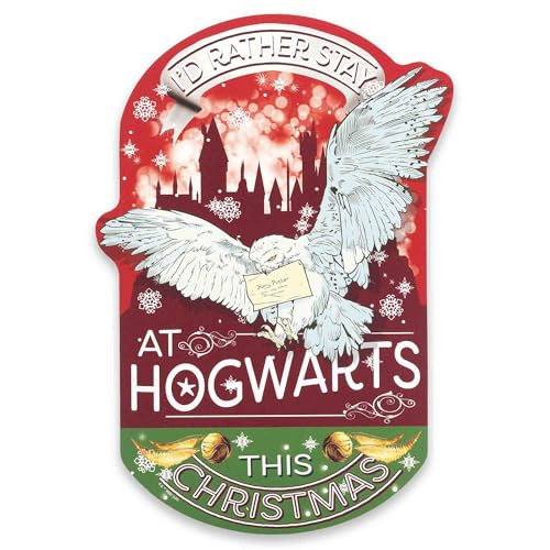 Harry Potter Hogwarts Christmas Wall Decor Sign | Festive Wood Art
