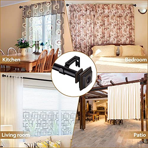 KAMANINA Square Curtain Rod Finials - Set of 2 Black, 1.875"
