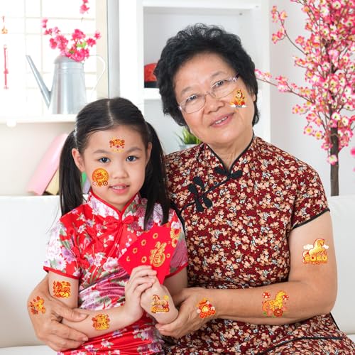 72pcs 2026 Year of the Horse Temporary Tattoos - Lunar New Year Party Favors