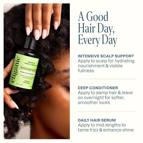 Cliganic Rosemary Hair Oil with Biotin & Jojoba - 4 Fl Oz, Nourishing Hair & Scalp Serum