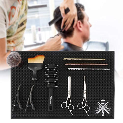 Segbeauty 17.5x11.8 Inch Black Anti-Slip Rubber Barber Mat for Stations & Countertops