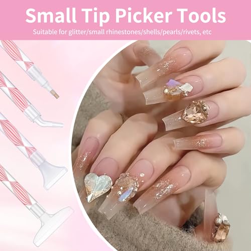 Rhinestone Art Tools Kit with Dual-Ended Wax Pens, Tweezers & Tips for Nail Art & Diamond Painting