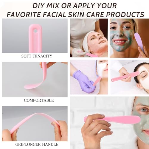 AKOAK Disposable Makeup Mixing Spoons 10 Pcs - Hygienic Cosmetic Spatulas for DIY Skincare & Makeup
