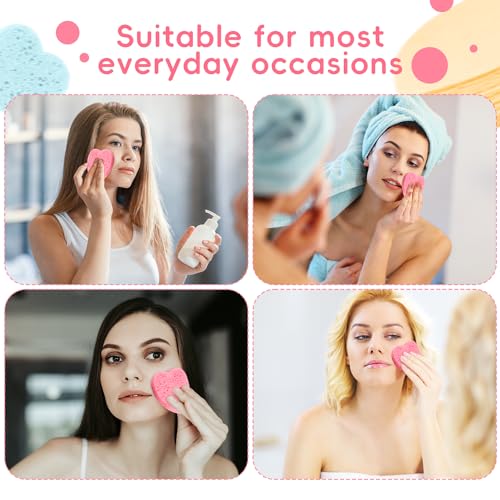 50-Pack Natural Heart-Shaped Facial Cleansing Sponges