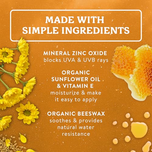 Badger Kids Sunscreen Face Stick SPF 35 - Zinc Oxide, Organic, Reef Safe