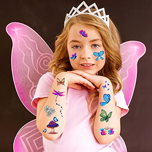 Konsait Glitter Temporary Tattoos for Kids - 24 Sheets of Fun